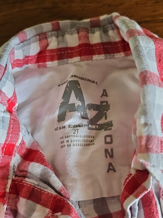 Plaid Gingham Button Down Short Sleeve Toddler Boys 2T Baby 2 Pc Shirt Set Prep - Picture 5 of 5